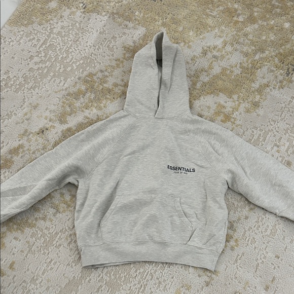 Essentials Light Gray Sweatshirt with Black Logo - Picture 1 of 3